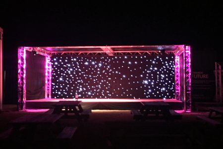 Outdoor stage at nighttime